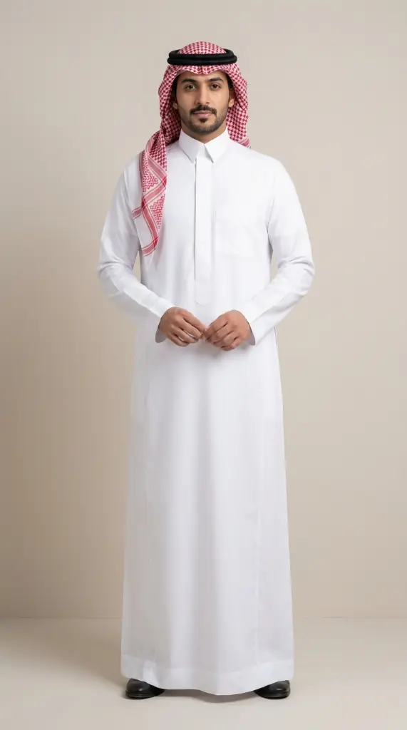 Thobe White Fabric Sameer Amis