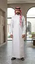ثوب ابيض قماش فاشن (كوري اورافيل 100056)