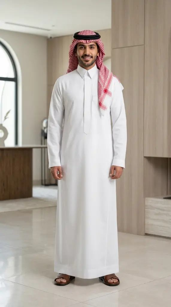 Thobe White Fabric Fintoa F - 095