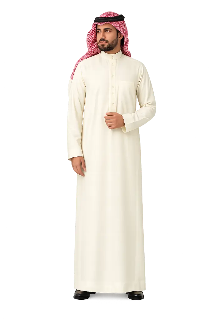 ثوب قماش عراقة كريمي كود MT-001905