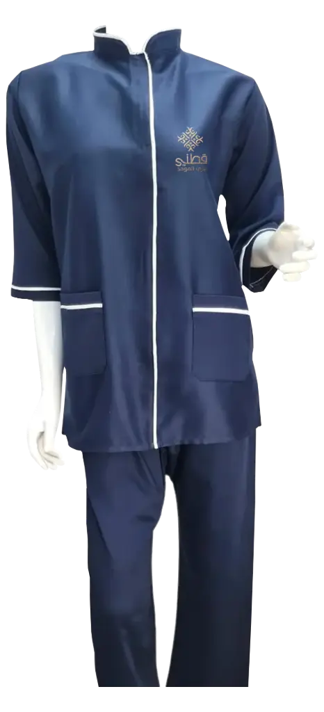 Cleaning staff uniform, blue, Model 2