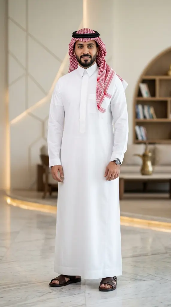 ثوب قماش الديب ابيض ALDEEB 3194