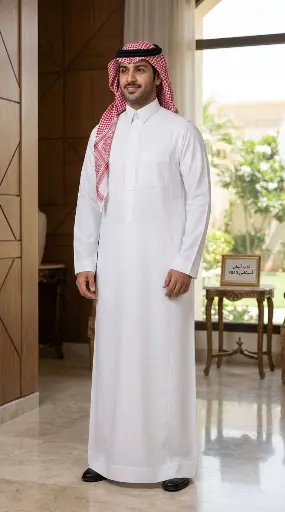 [Th-921] ثوب ابيض قماش اسيتكس 3040