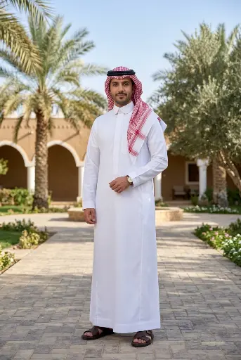 [Th-924] ثوب ابيض قماش الديب 3086 - لفة دائرية