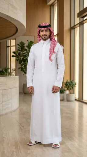 [Th-930] ثوب ابيض قماش بنتلي T65 _MT- 000820