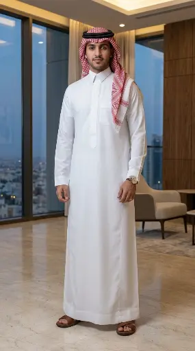 [Th-933] Thobe White Fabric Class