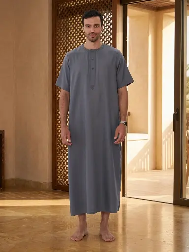 [Th-871] Thobe Fabric Pajama Alwan