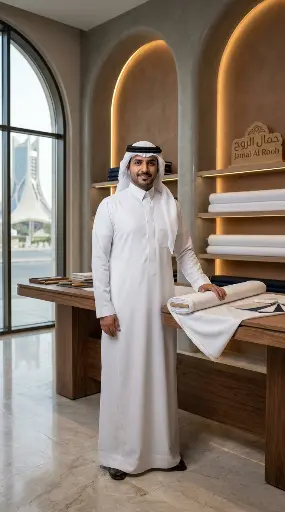 [Th-904] ثوب قماش ابيض جمال الروح