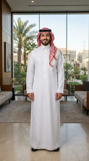 [Th-877] ثوب قماش اسمارت كوري ابيض SMART 9287